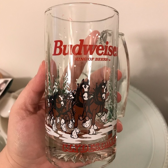 Vintage Budweiser Clydesdales Winter Beer Mugs - Picture 2 of 8